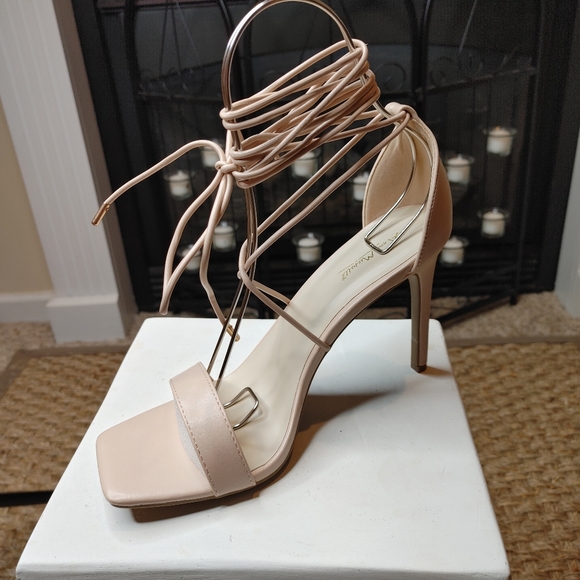 ANNE MICHELLE EVERMORE-64 NUDE ANKLE WRAP HEEL 10 - Picture 7 of 14